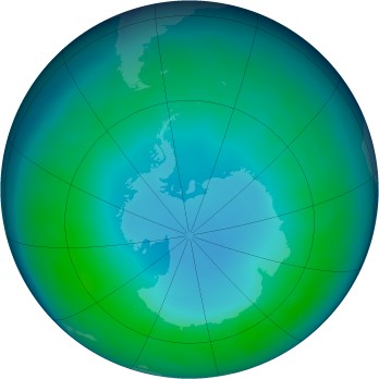 Antarctic ozone map for 2013-05